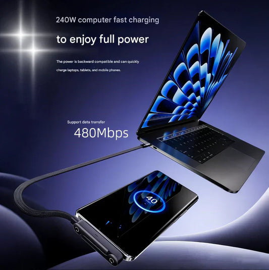 ⚡️240w super fast charging📱Invisible Holder Charger Cable with Stand