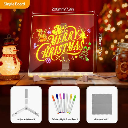 🎅Christmas Sale 50% OFF 🎄50K+Kids LED Drawing Board 🎉Holiday Sale! ✨ Light-Up Acrylic Dry Erase Board for Creative Fun