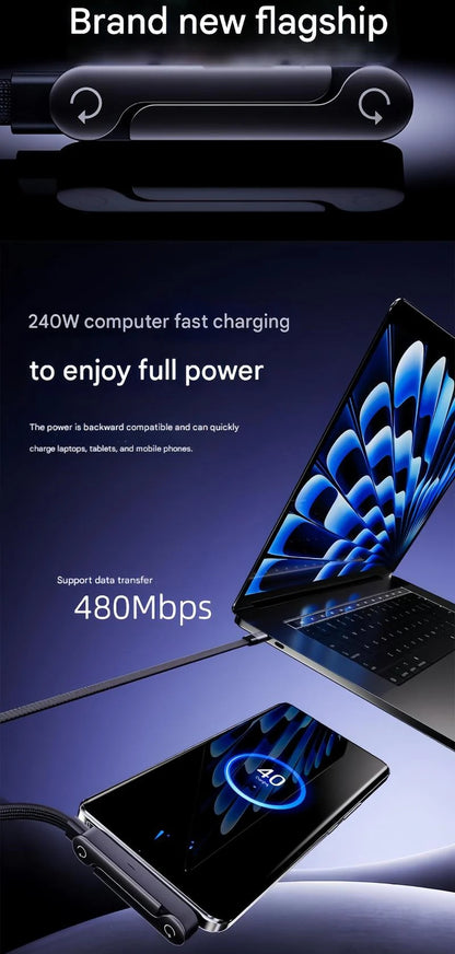 ⚡️240w super fast charging📱Invisible Holder Charger Cable with Stand