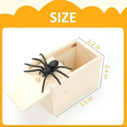🕷️😱BUY 1 Free 1 🎁 Epic Wooden Spider Gag Box - Jump Scare Prank for Parties, Family, Office & Dorms!