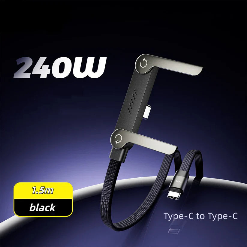 ⚡️240w super fast charging📱Invisible Holder Charger Cable with Stand